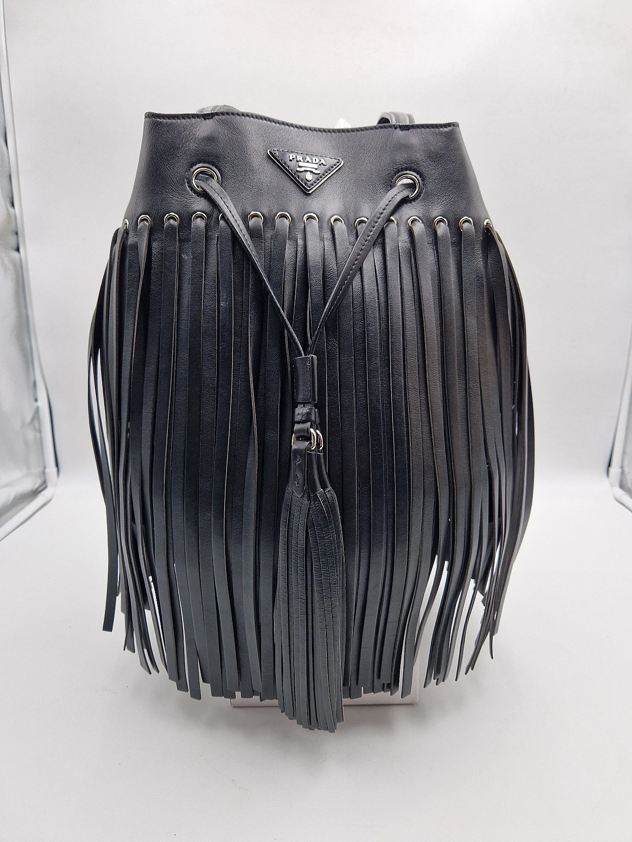 Fringed leather bag by Prada, 2000s 5