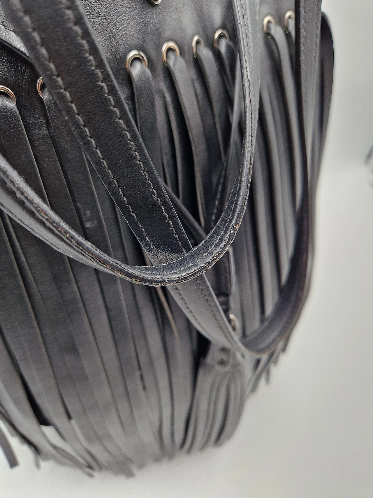 Fringed leather bag by Prada, 2000s 13