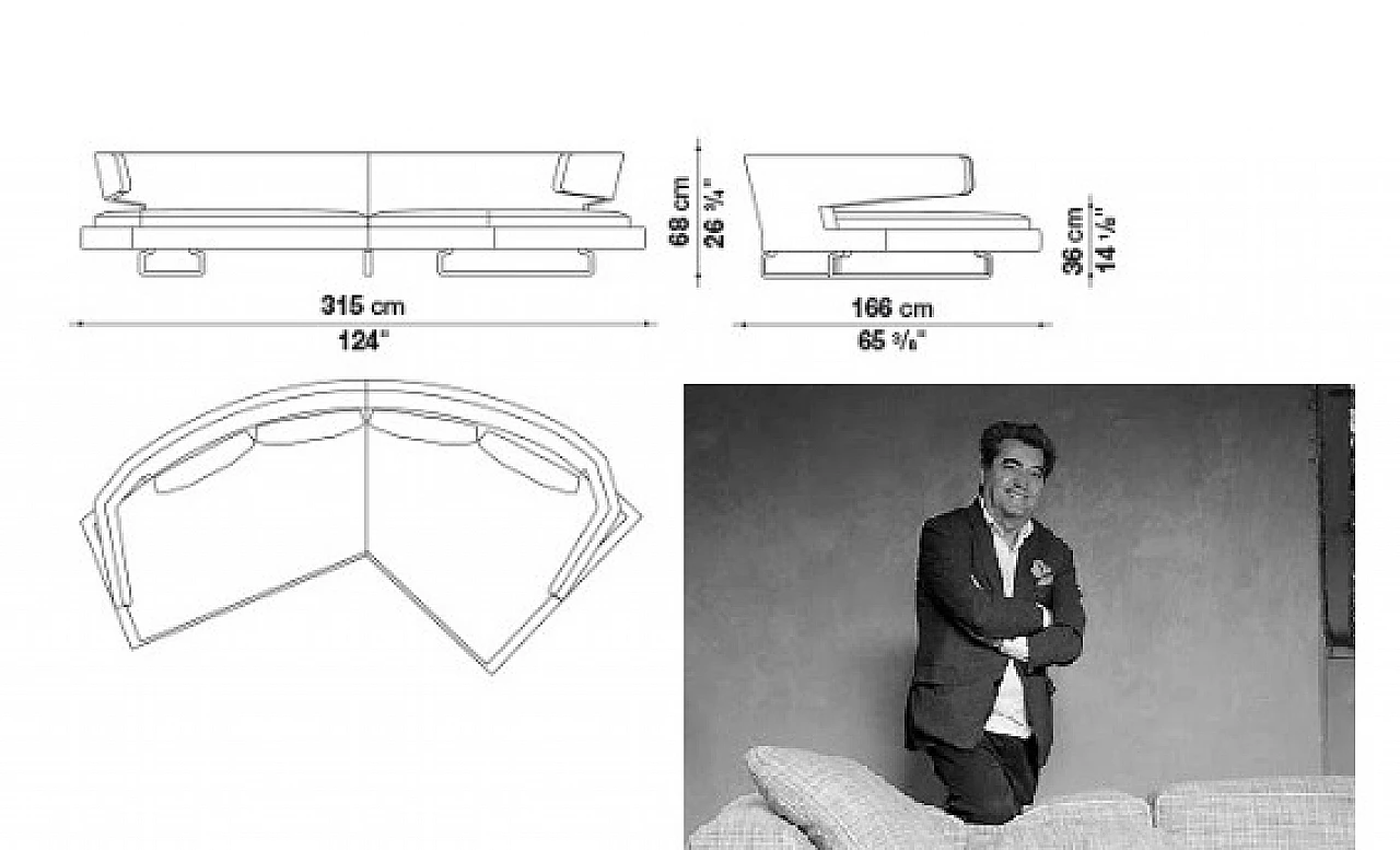 Sofa Arne by A. Citterio for B&B, 2000 14