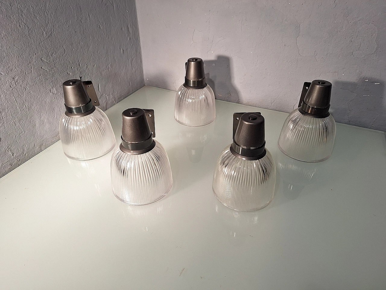 5 Wall lamps mod LP6, 50s 1