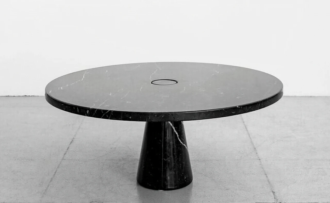 Round Eros black marble table by Angelo Mangiarotti for Skipper, 1960s 4