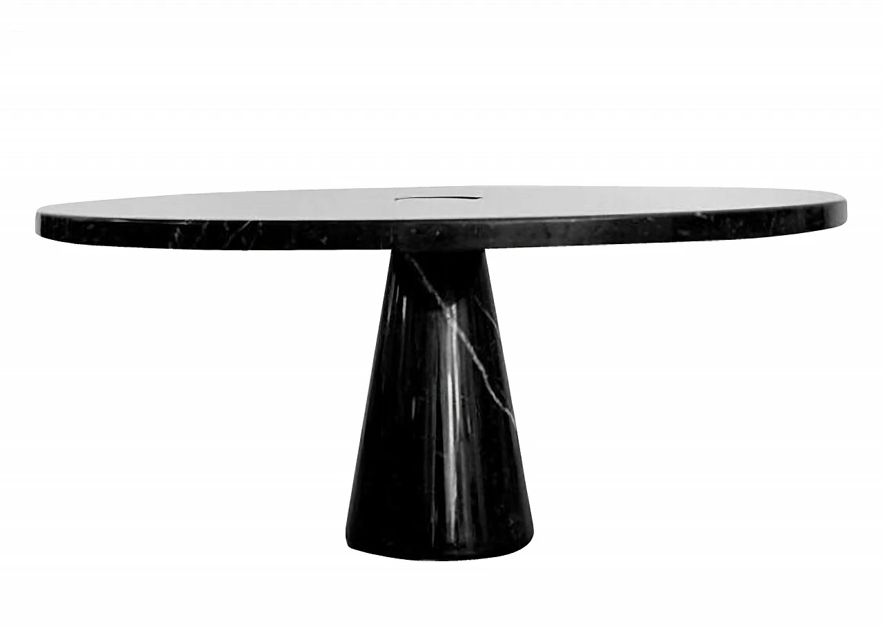 Round Eros black marble table by Angelo Mangiarotti for Skipper, 1960s 5