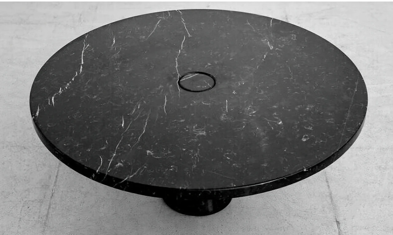 Round Eros black marble table by Angelo Mangiarotti for Skipper, 1960s 6