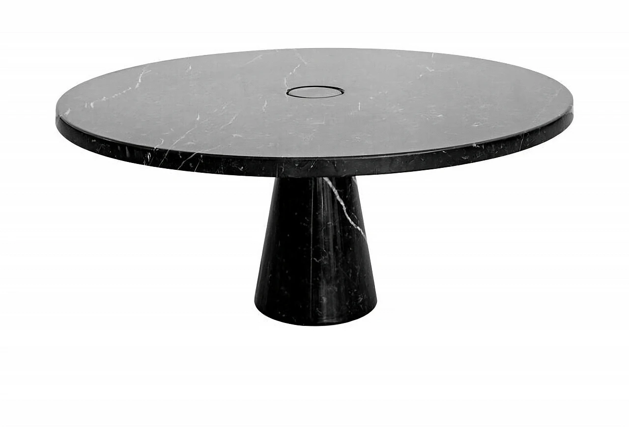 Round Eros black marble table by Angelo Mangiarotti for Skipper, 1960s 7