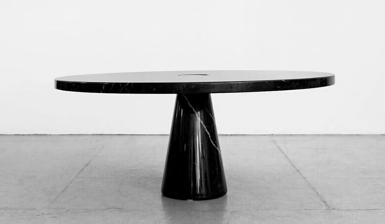 Round Eros black marble table by Angelo Mangiarotti for Skipper, 1960s 8