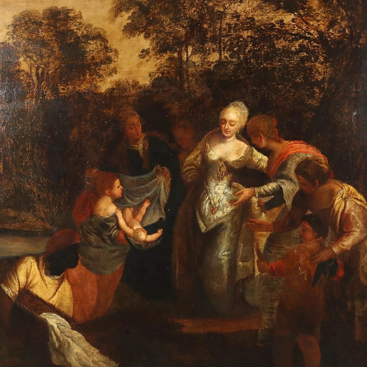 Painting religious subject oil on canvas, 18th century 3