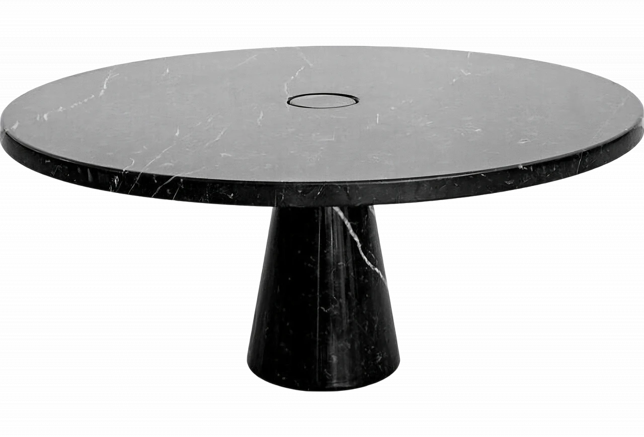 Round Eros black marble table by Angelo Mangiarotti for Skipper, 1960s 9