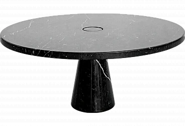 Round Eros black marble table by Angelo Mangiarotti for Skipper, 1960s