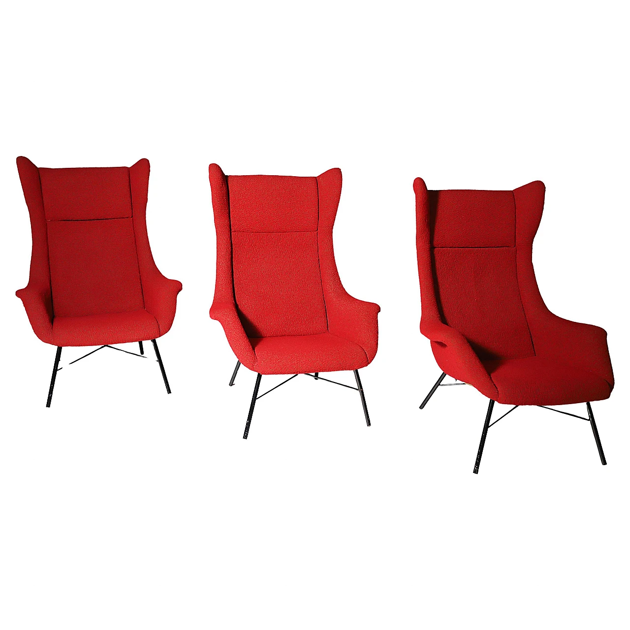 3 Poltrone Wingback di Navrátil & Sépiová, anni '60 1