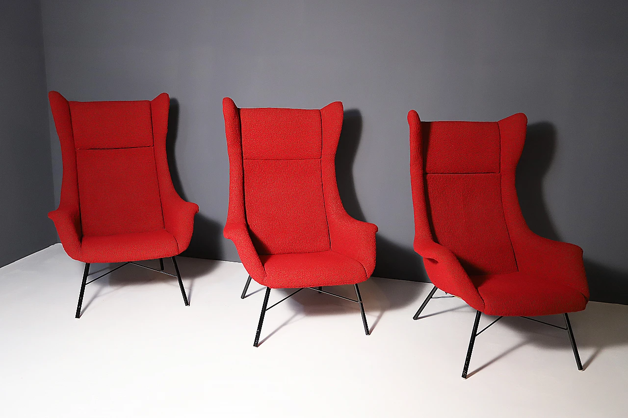 3 Poltrone Wingback di Navrátil & Sépiová, anni '60 2