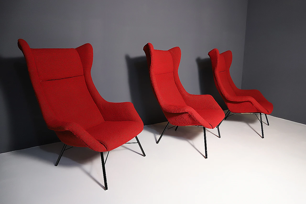 3 Poltrone Wingback di Navrátil & Sépiová, anni '60 3