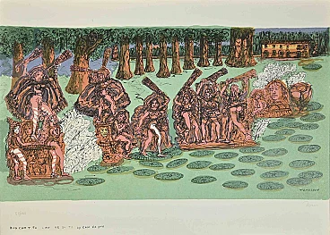 Tono Zancanaro, Forest View, Lithograph 1960s-1970s