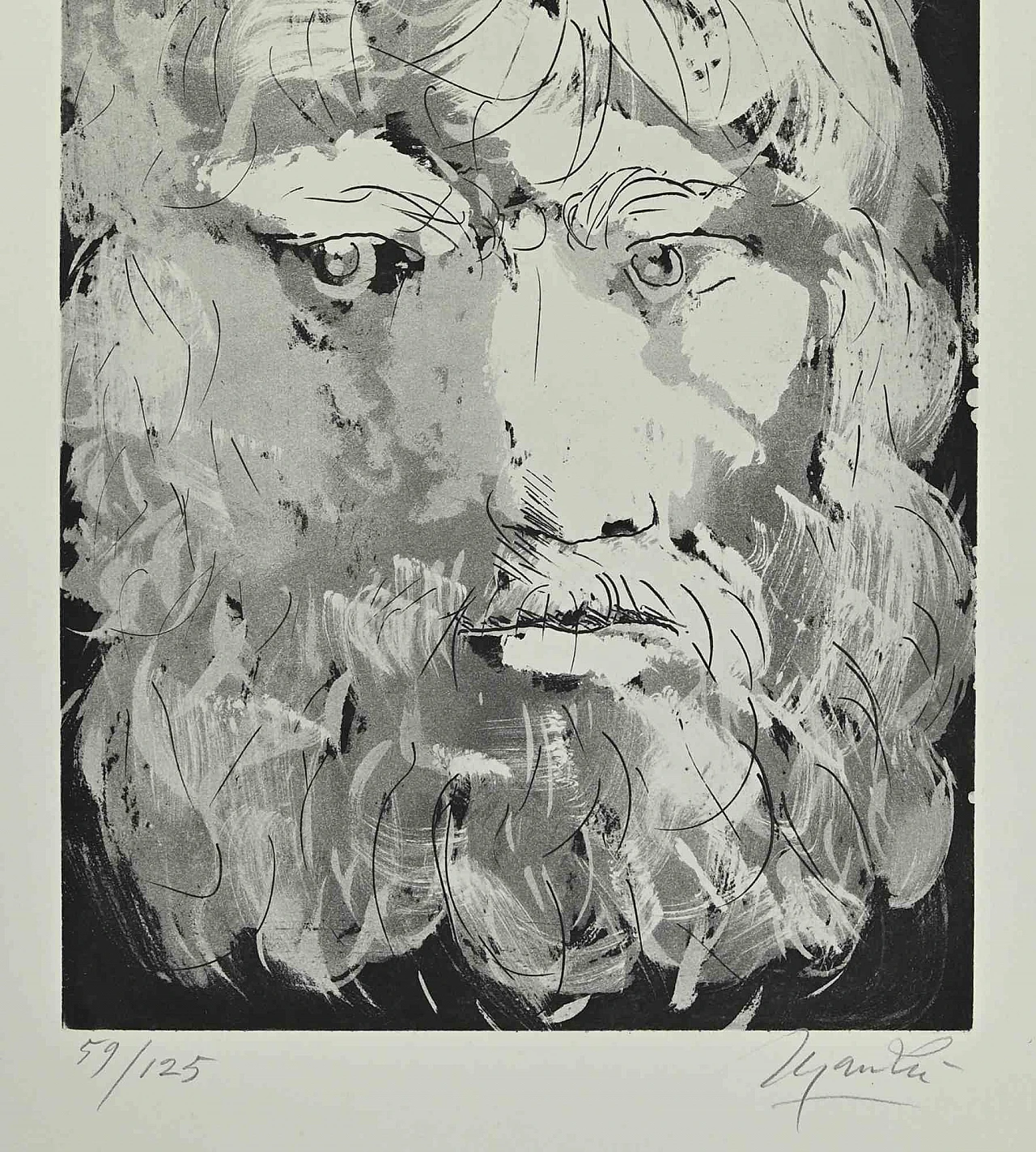 Giacomo Manzù, Head of Oedipus, Etching 1960s-1970s 2