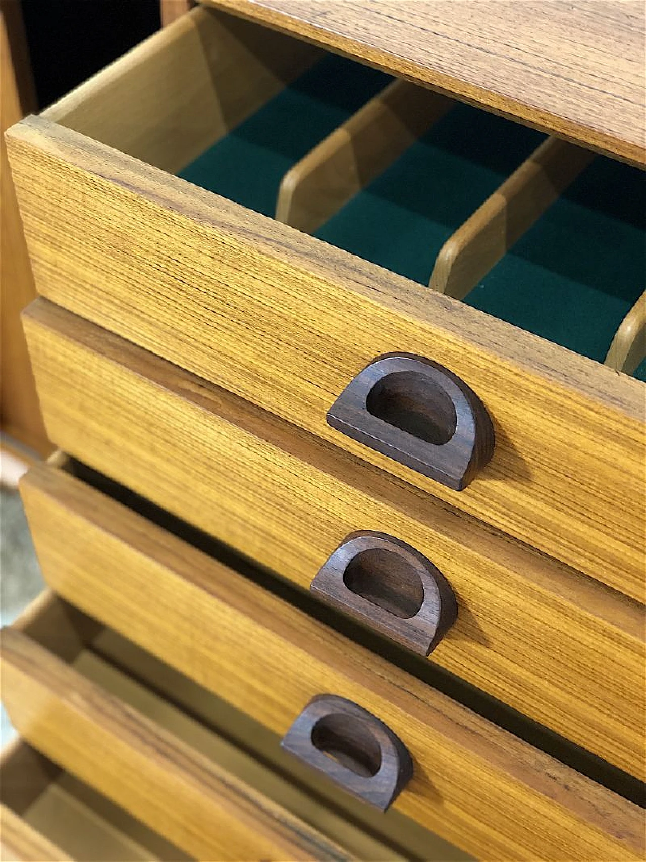 Teak cabinet with 2 sliding doors, 1960s 7