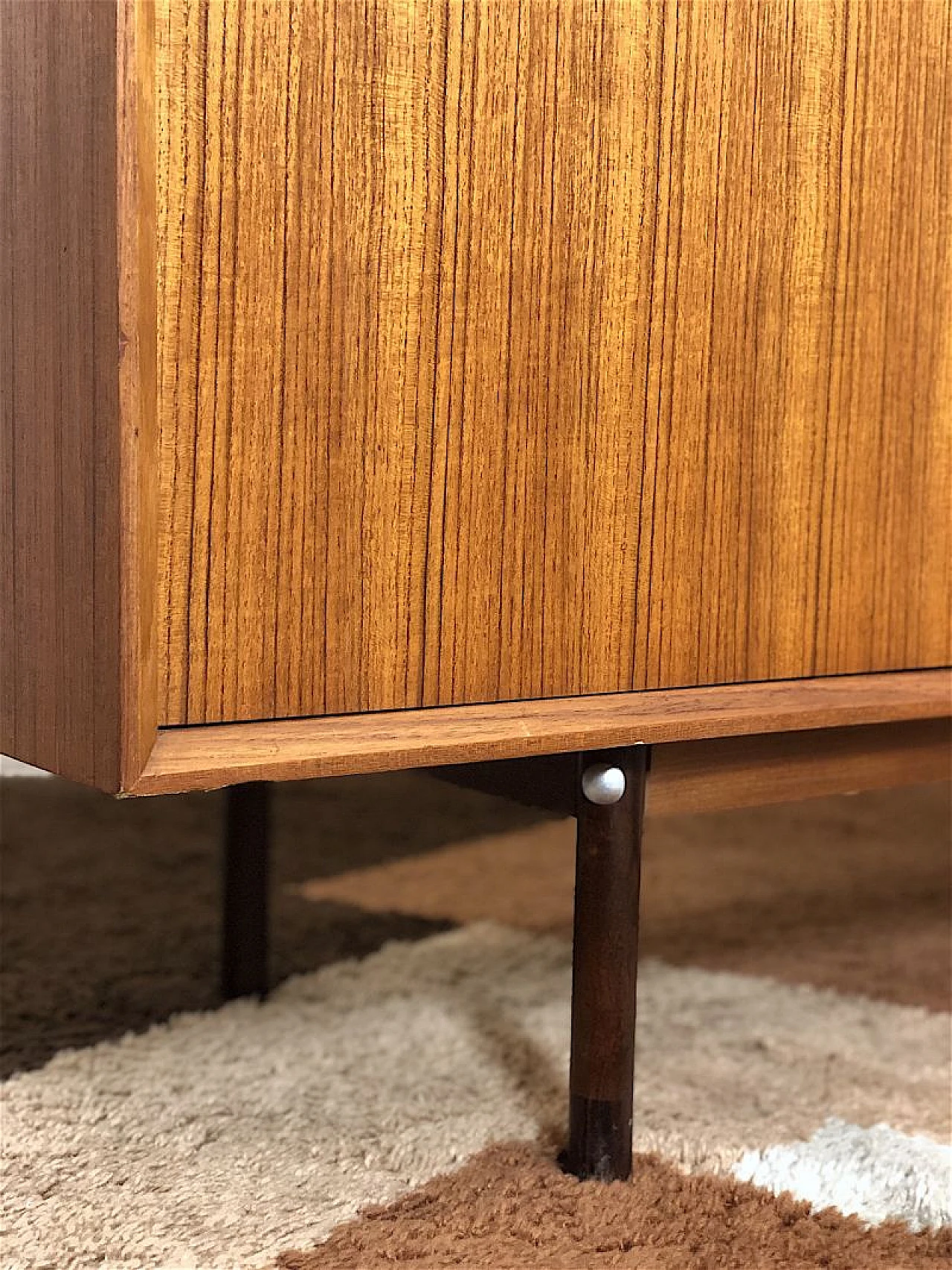 Teak cabinet with 2 sliding doors, 1960s 9