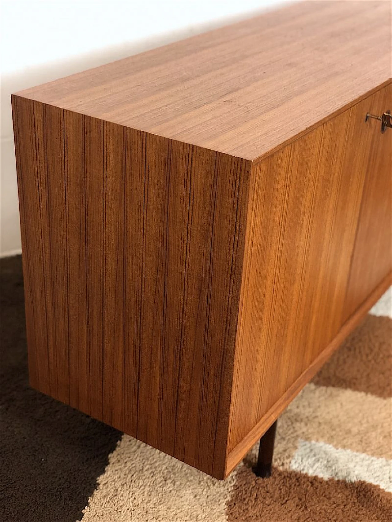 Teak cabinet with 2 sliding doors, 1960s 13