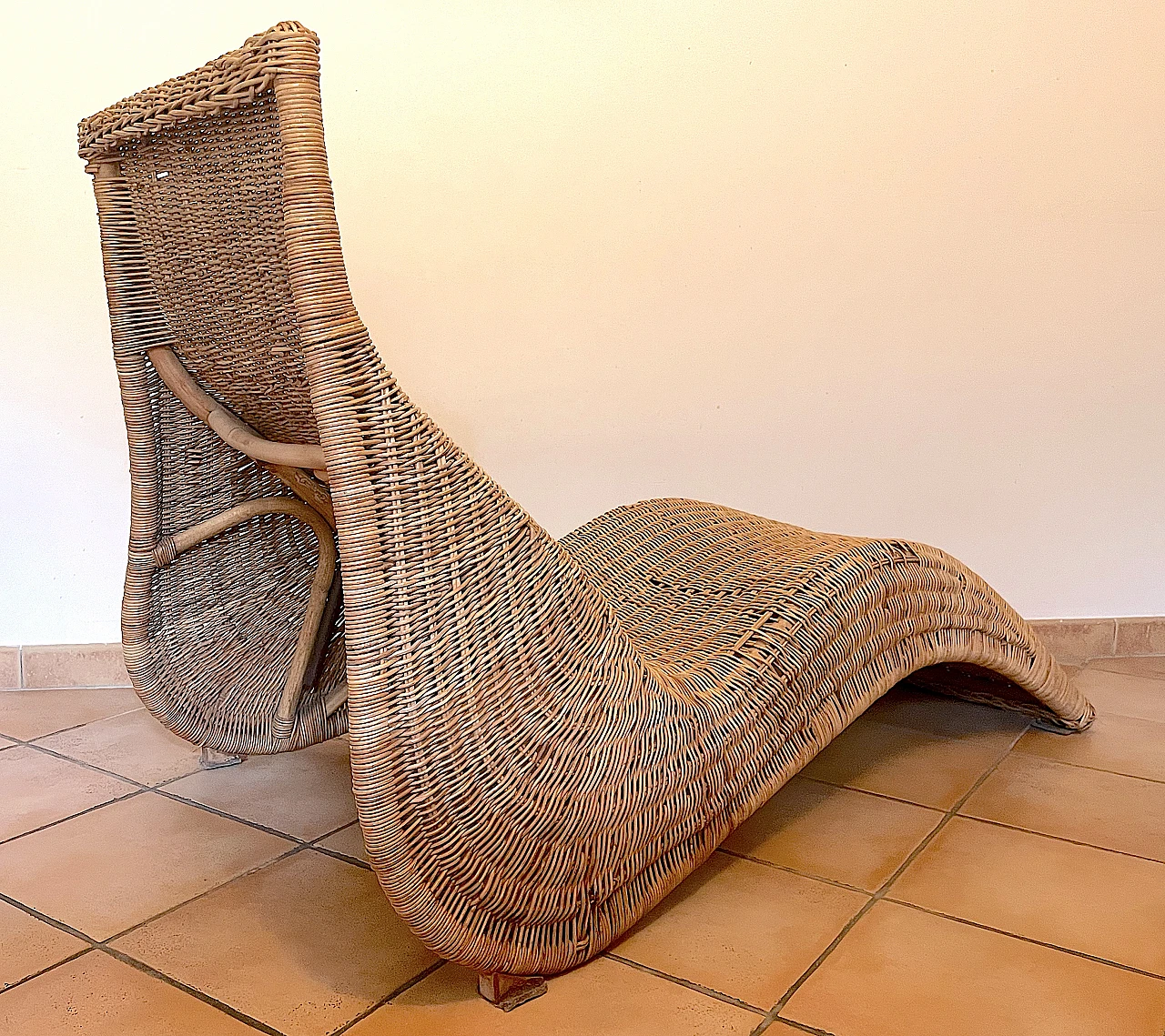 Karlskrona Wicker Chaise Lounge by Carl Öjerstam for Ikea, 1990s 2