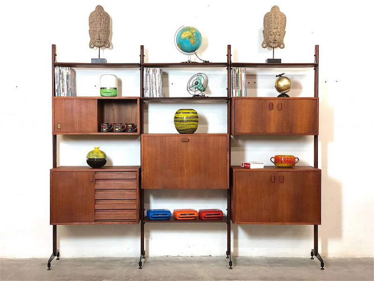 3-bay modular bookcase, 1960s 1