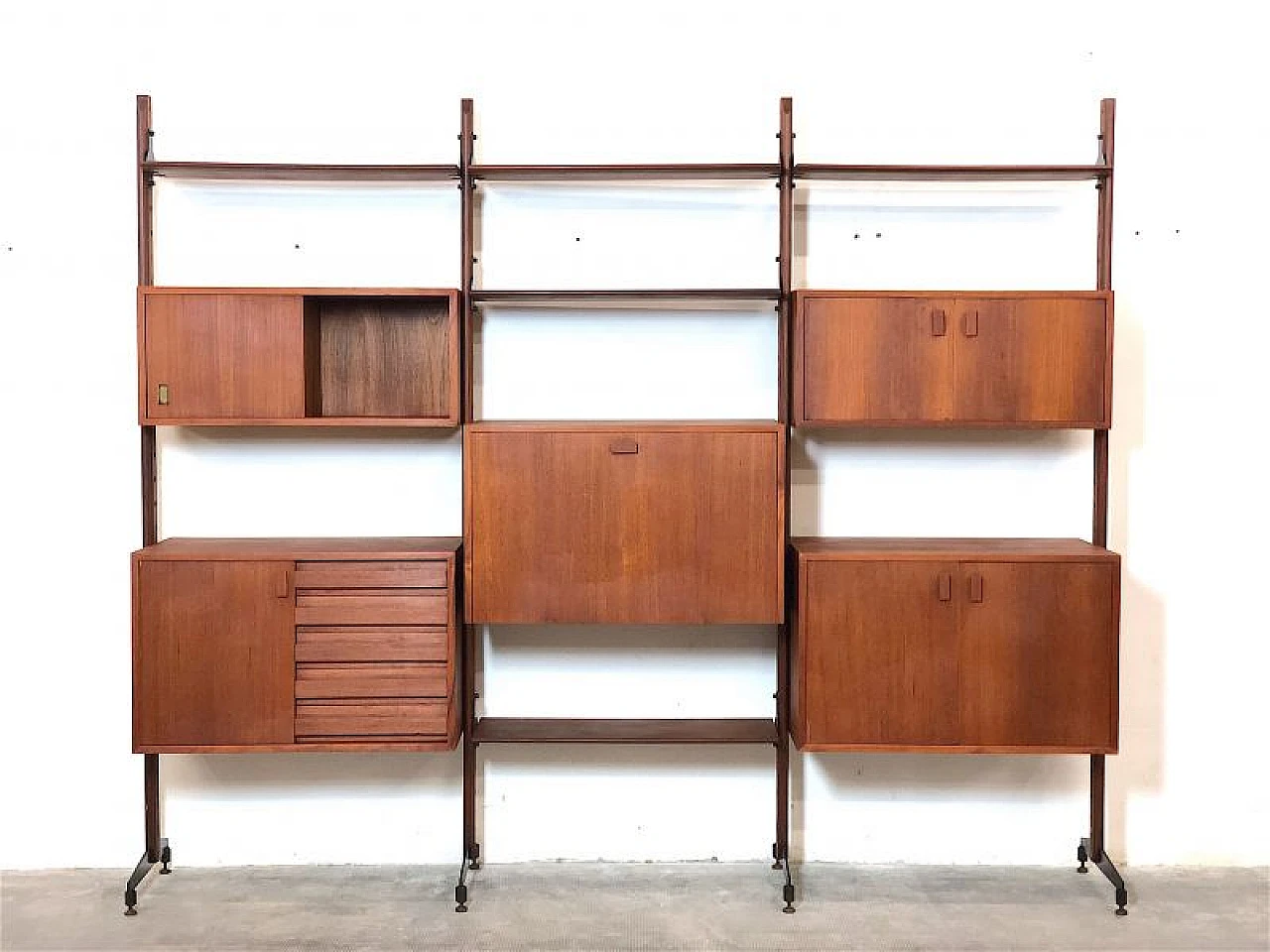 3-bay modular bookcase, 1960s 3