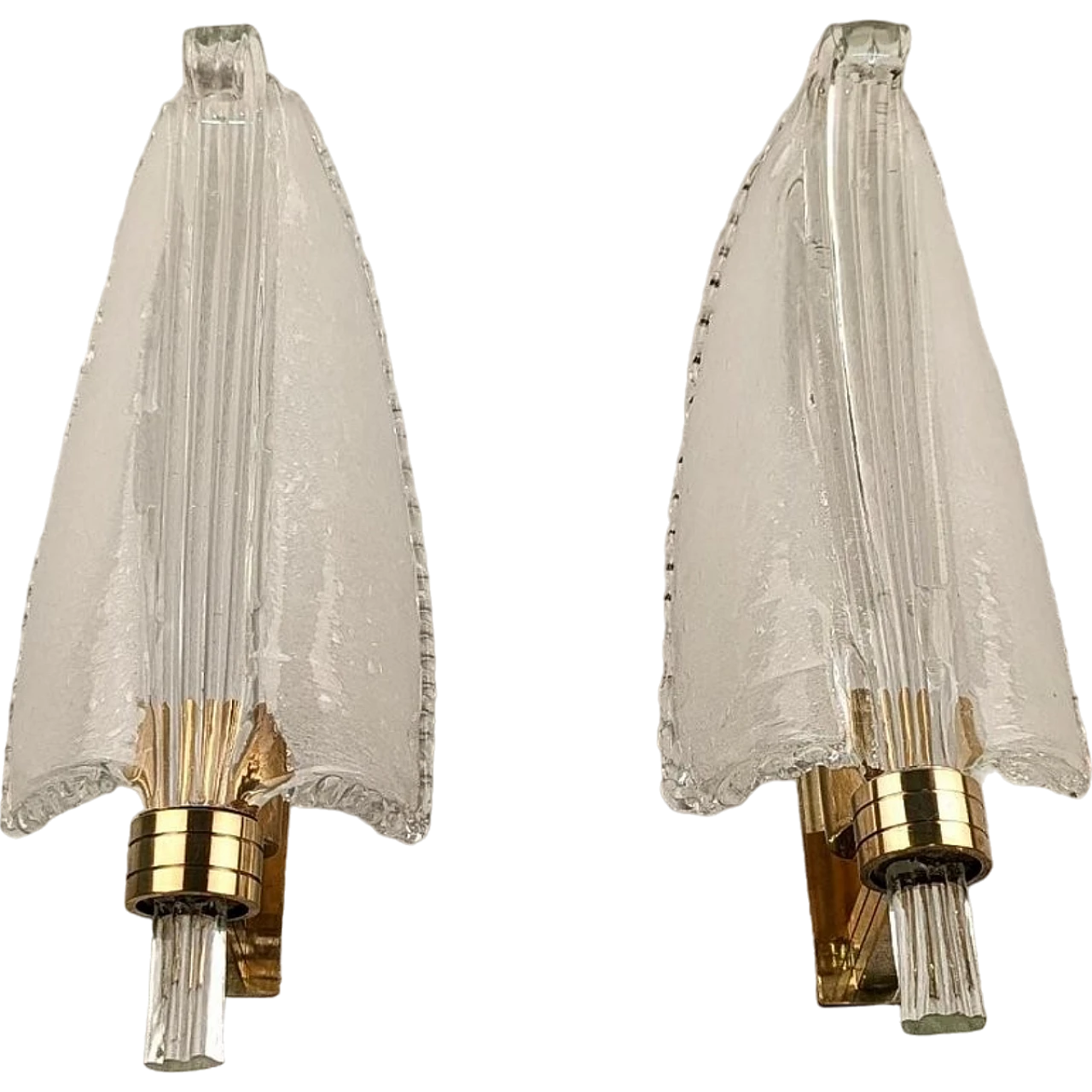 Pair of wall light in pulegoso glass by Barovier & Toso, 1940s 5