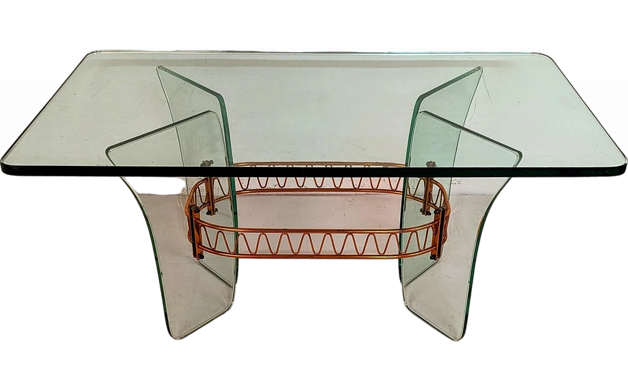 Glass coffee table attributed to Luigi Brusotti, 1950s 6