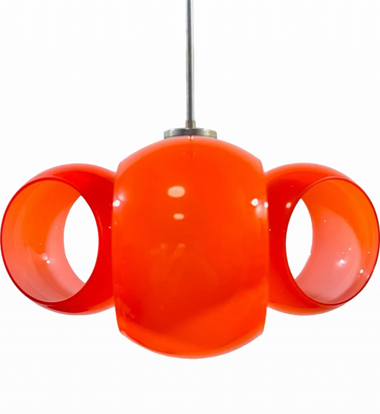 Orange glass chandelier, 1970s 6