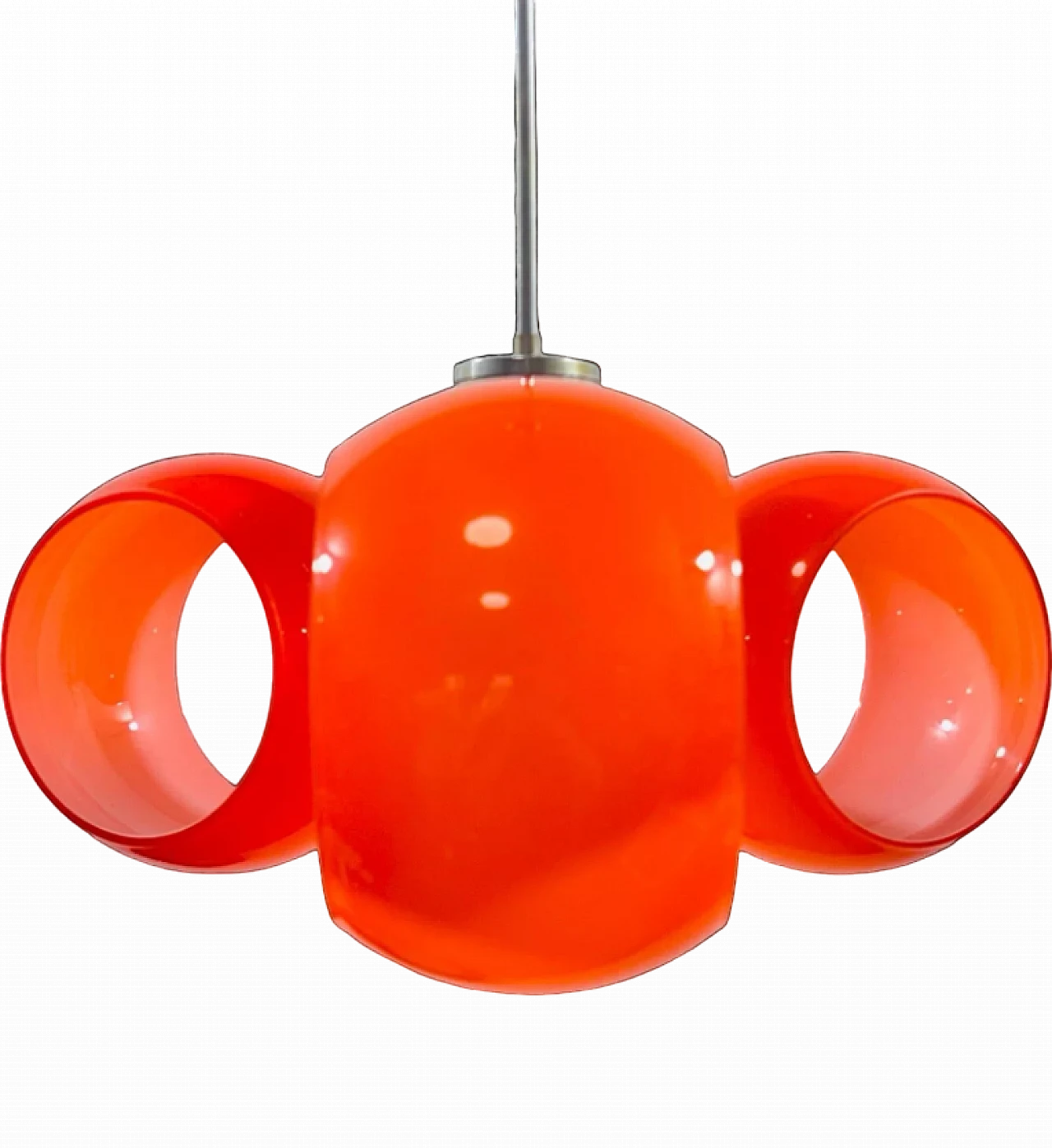 Orange glass chandelier, 1970s 7