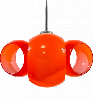 Orange glass chandelier, 1970s