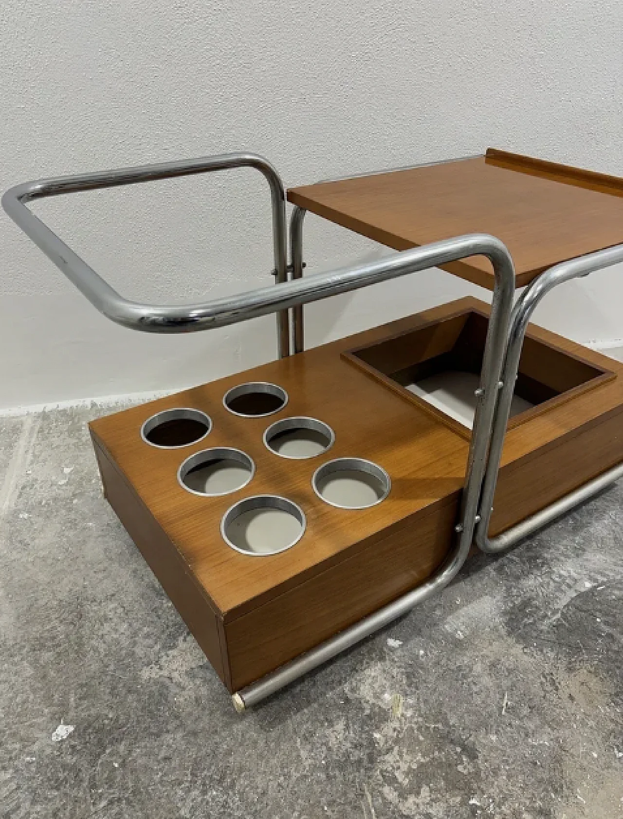 Wood and steel food trolley, late 20th century 2