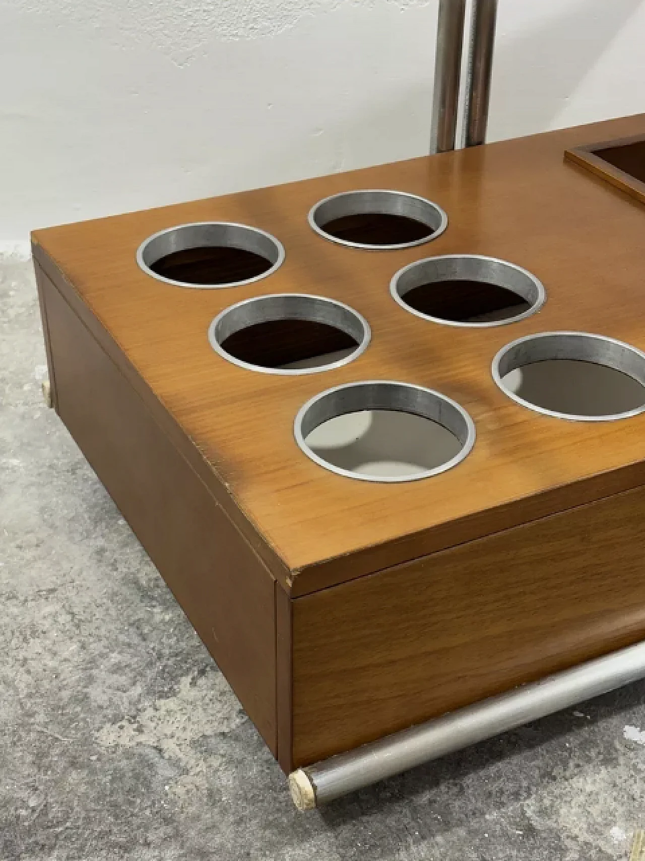 Wood and steel food trolley, late 20th century 3