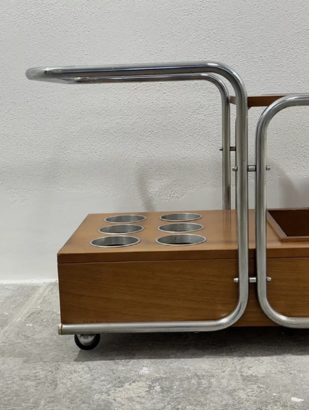 Wood and steel food trolley, late 20th century 6