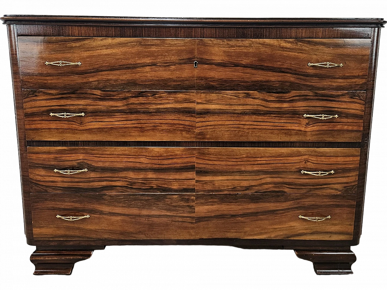 Art Deco chest of drawers in mahogany root with four drawers 25