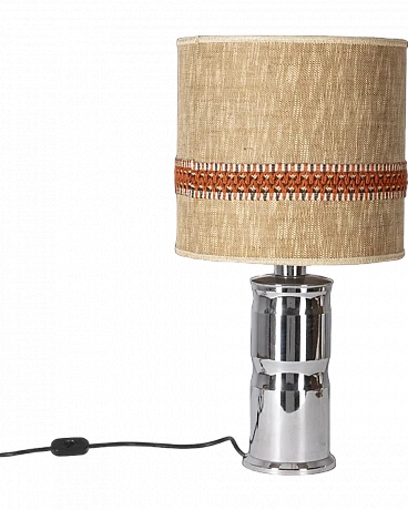 Table lamp in metal and canvas, 1980s