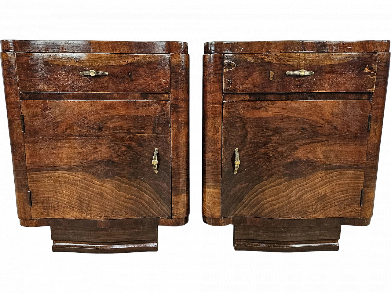 Art Deco mahogany burl nightstands 32