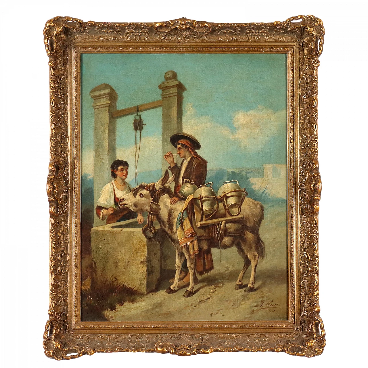 Painting by Joseph Haier, oil on canvas, 19th century 1