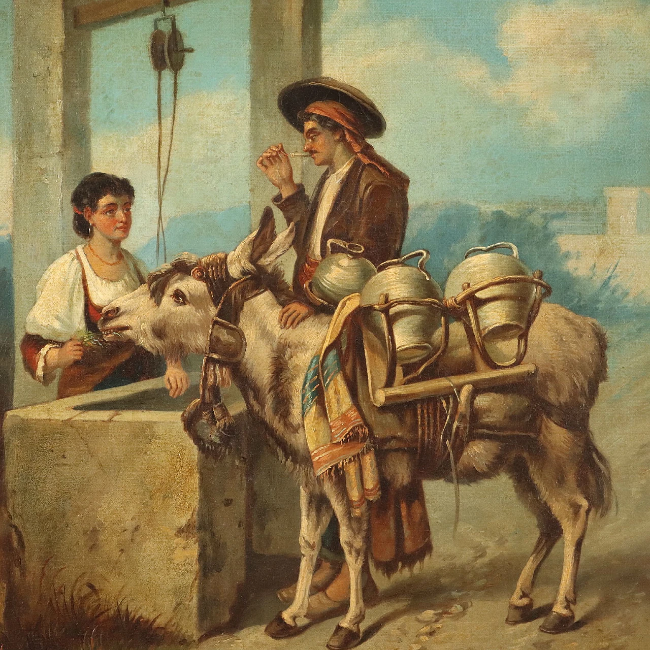 Painting by Joseph Haier, oil on canvas, 19th century 3