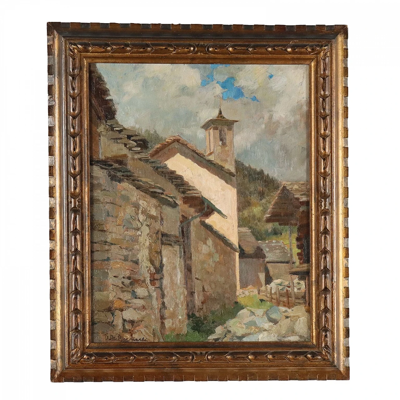 Painting by Domenico De Bernardi, oil on panel, 1920s 1