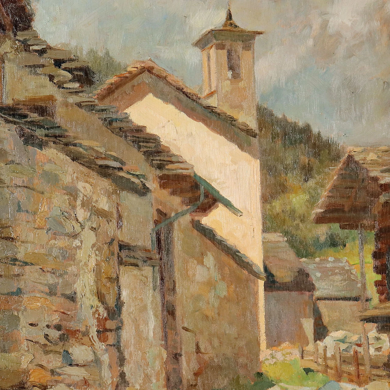 Painting by Domenico De Bernardi, oil on panel, 1920s 3