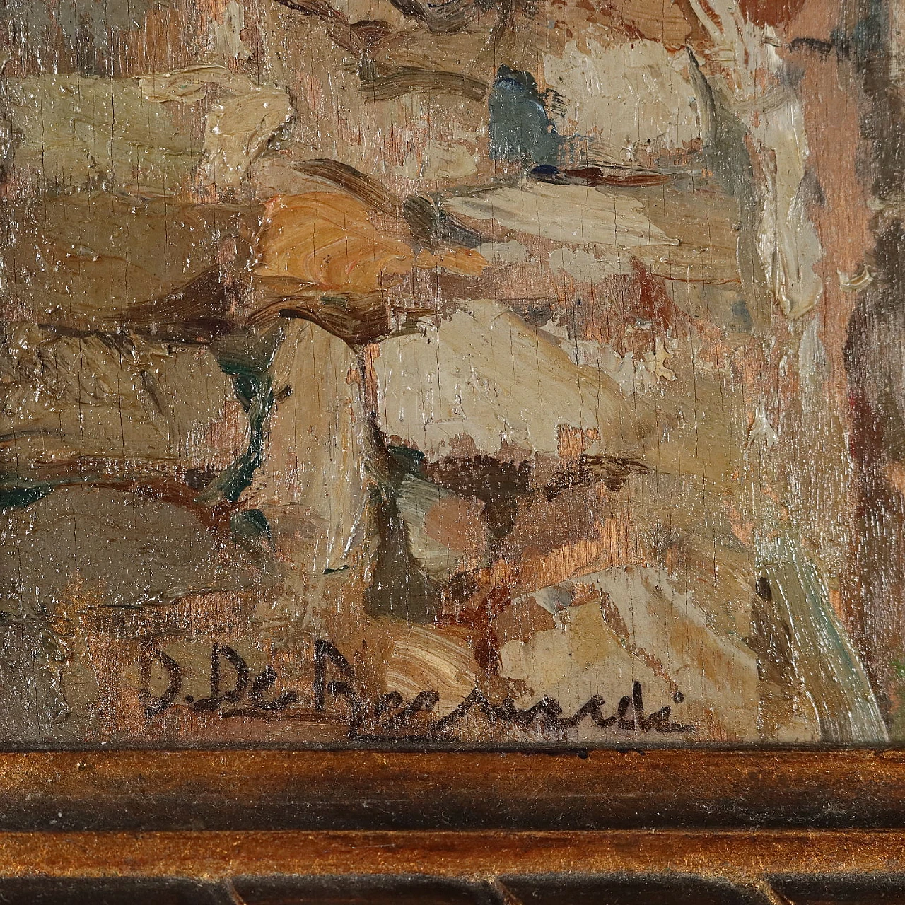 Painting by Domenico De Bernardi, oil on panel, 1920s 7