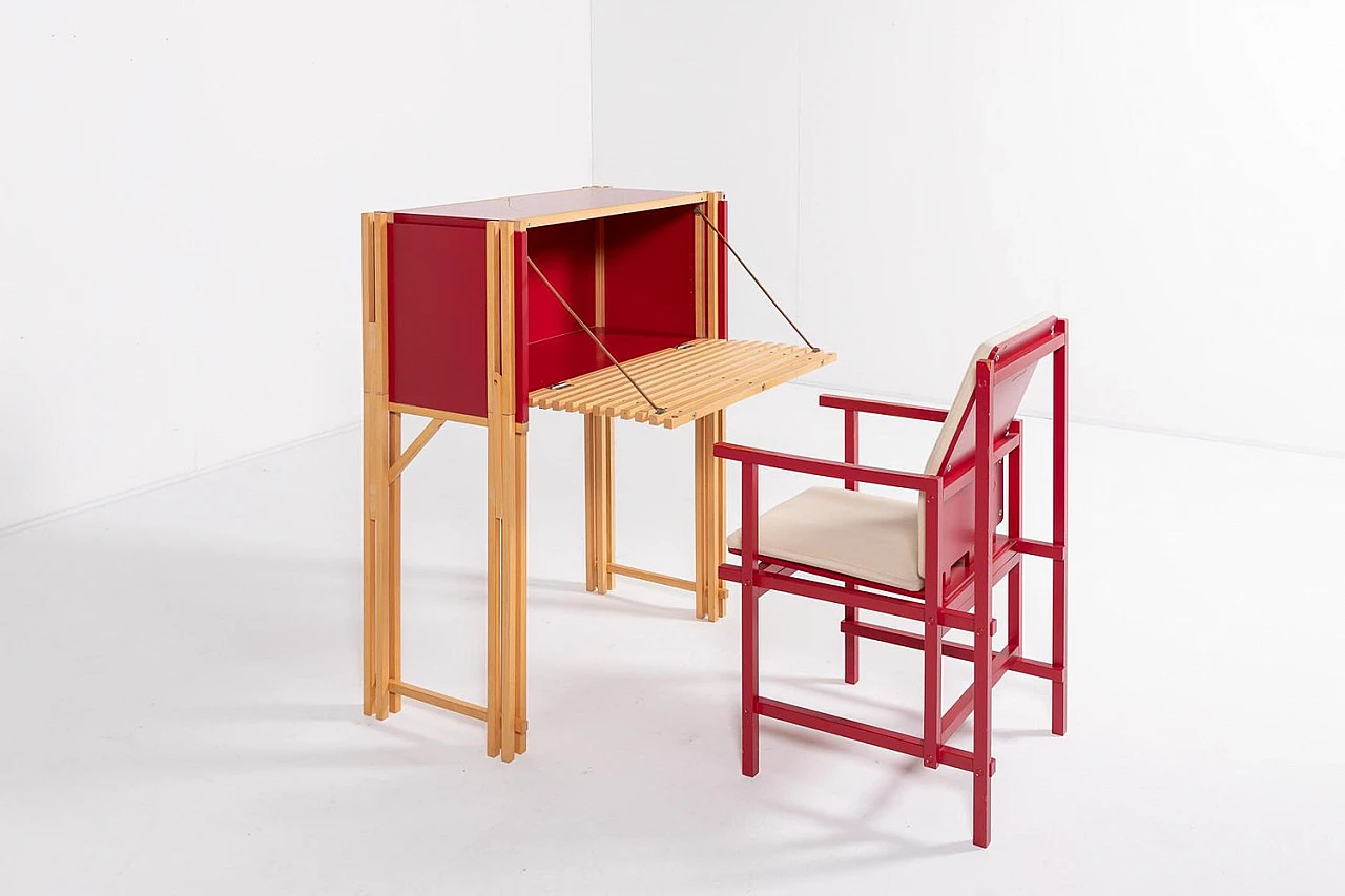 Desk cabinet with a chair by Simon Heikkila, 1990s 2