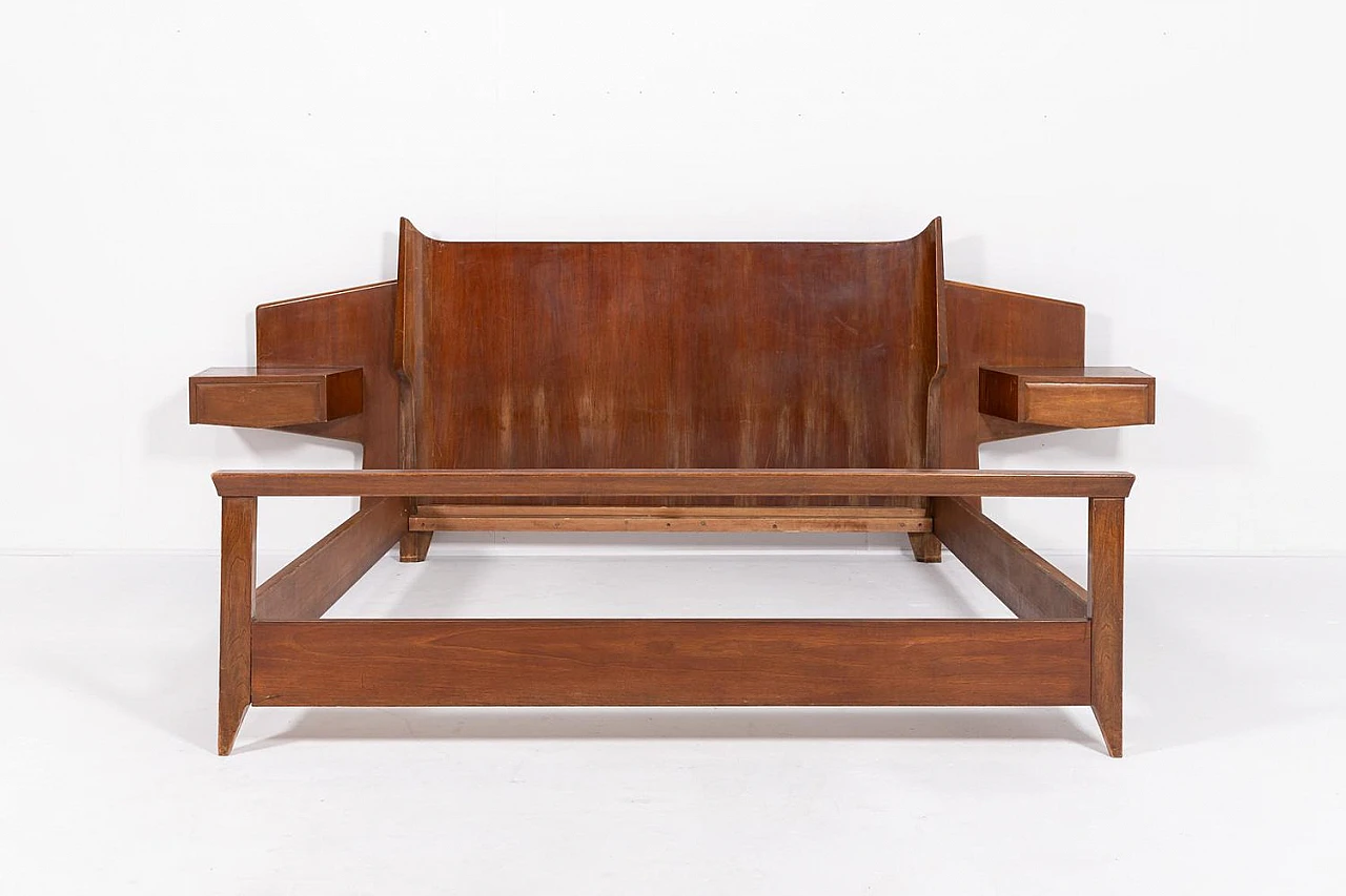 Wooden double bed by Gio Ponti, 1950s 2