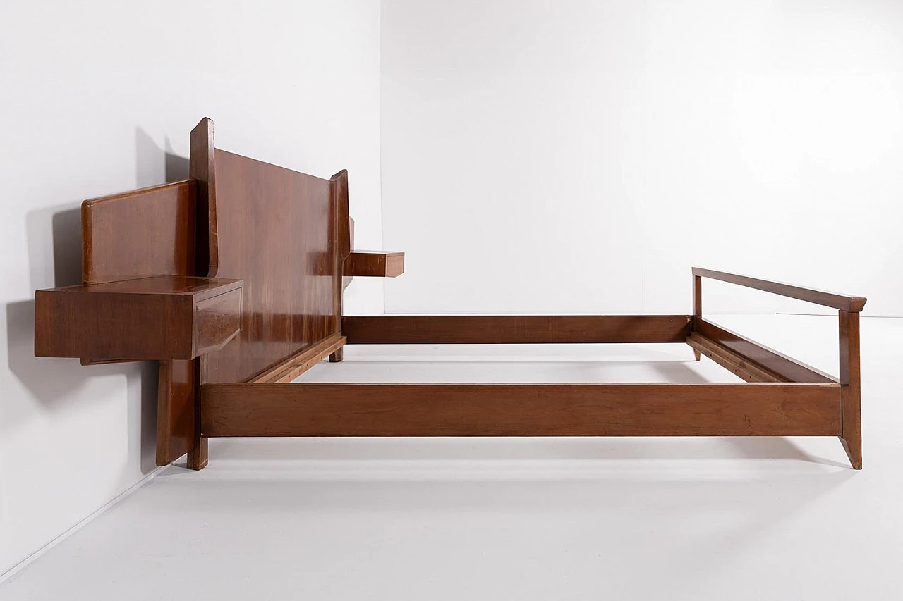 Wooden double bed by Gio Ponti, 1950s 3