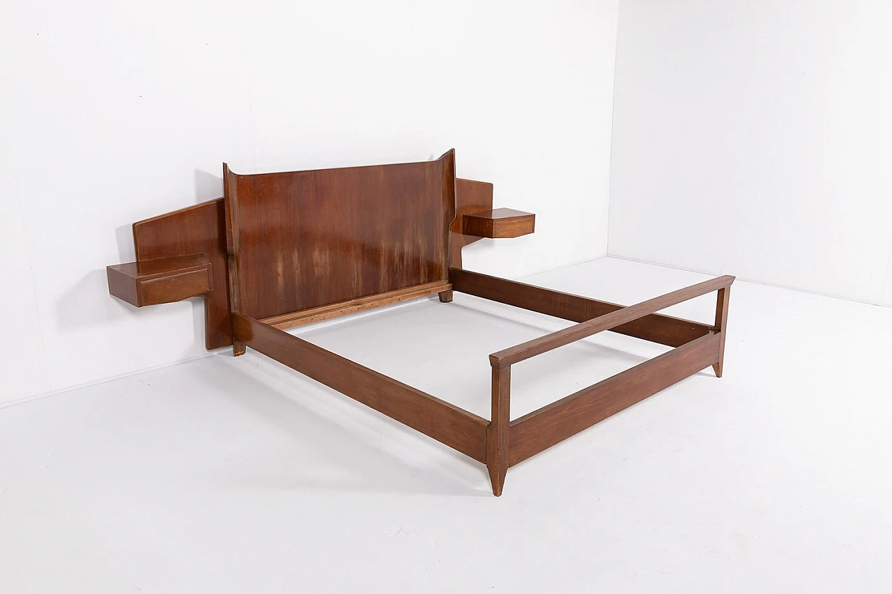 Wooden double bed by Gio Ponti, 1950s 8