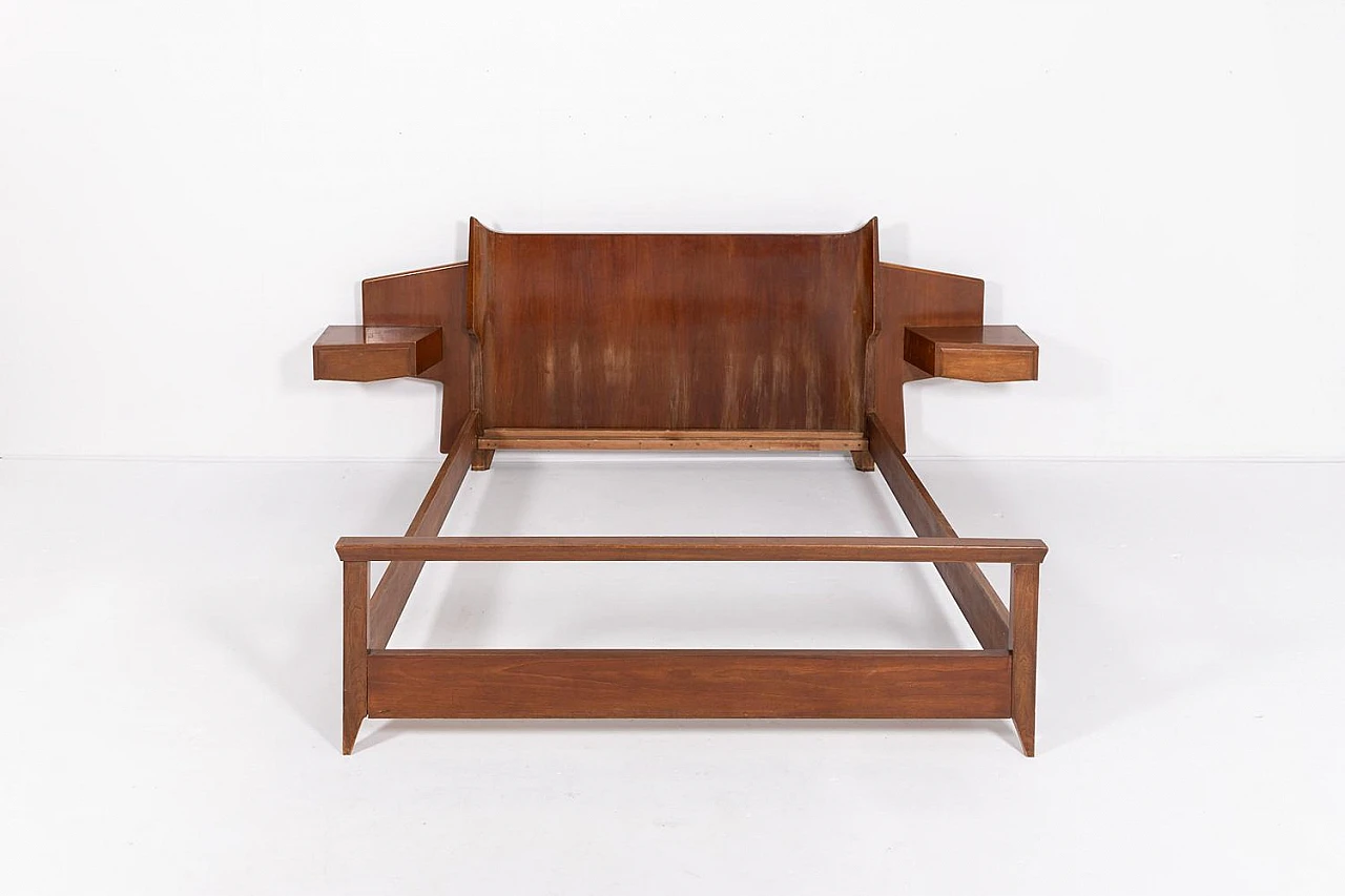 Wooden double bed by Gio Ponti, 1950s 9