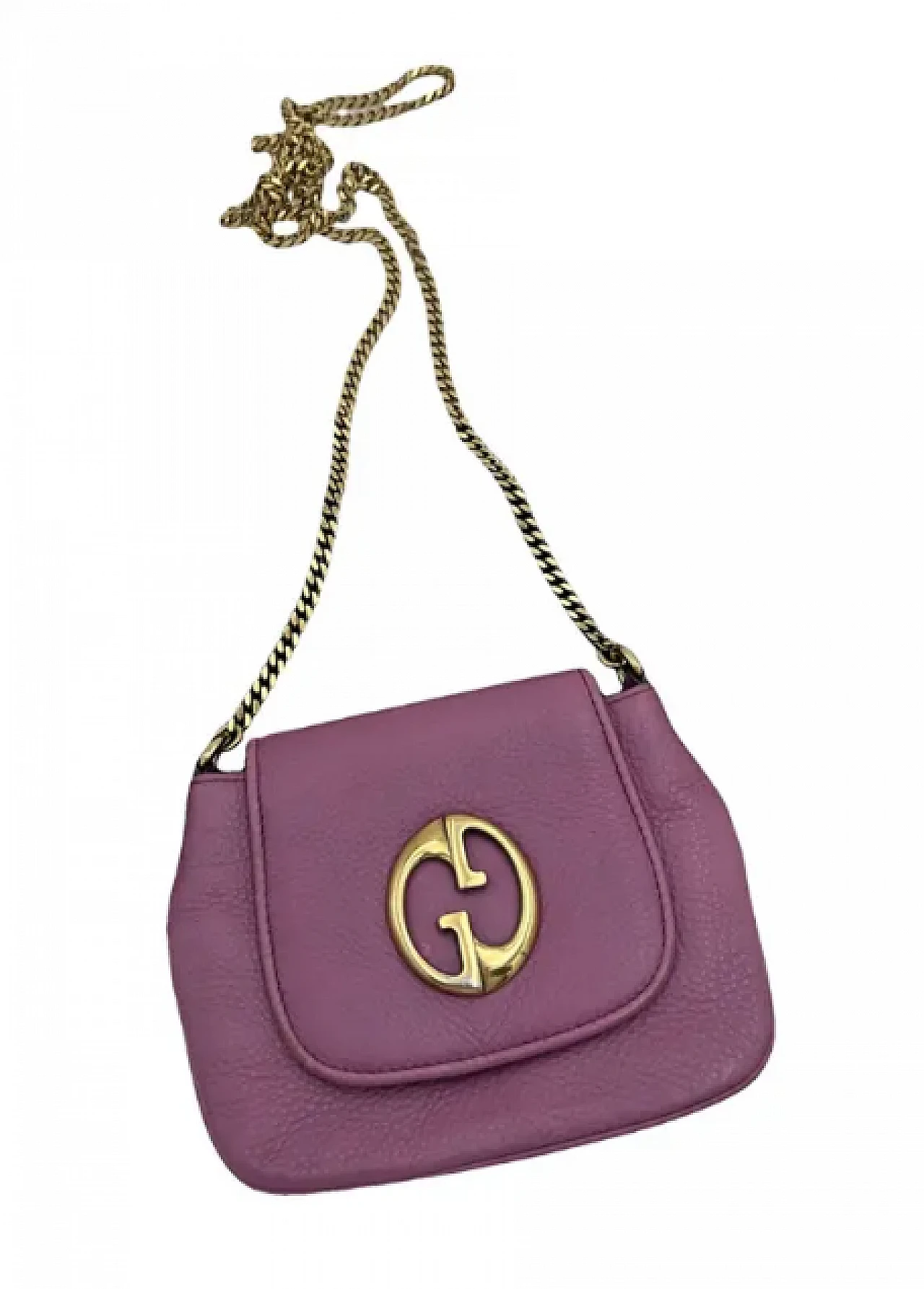 Pink leather shoulder bag by Gucci, 2000s 1