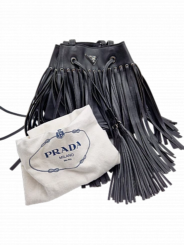 Borsa in pelle con frange di Prada, anni 2000