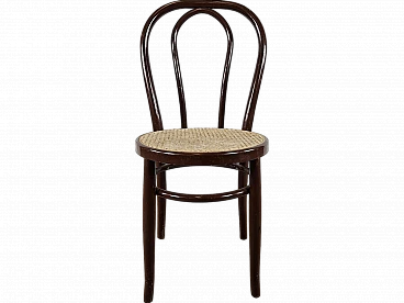 Lacquered wood chair with Vienna straw seat, 1970s