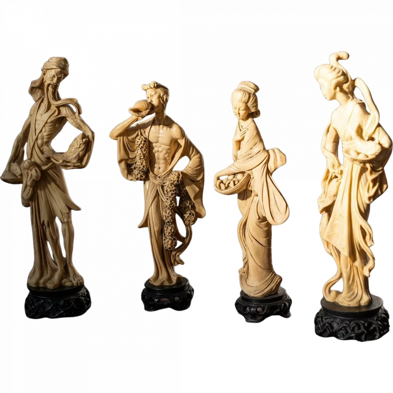 4 Hand-Carved oriental resin sculptures, 1970s 17