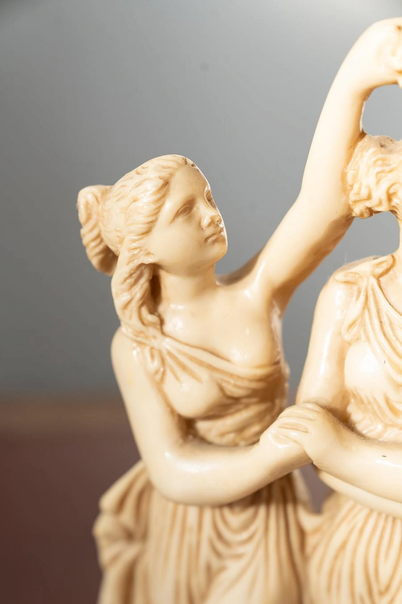 Pair of classical art figures in resin imitation Ivory, 1970s 11