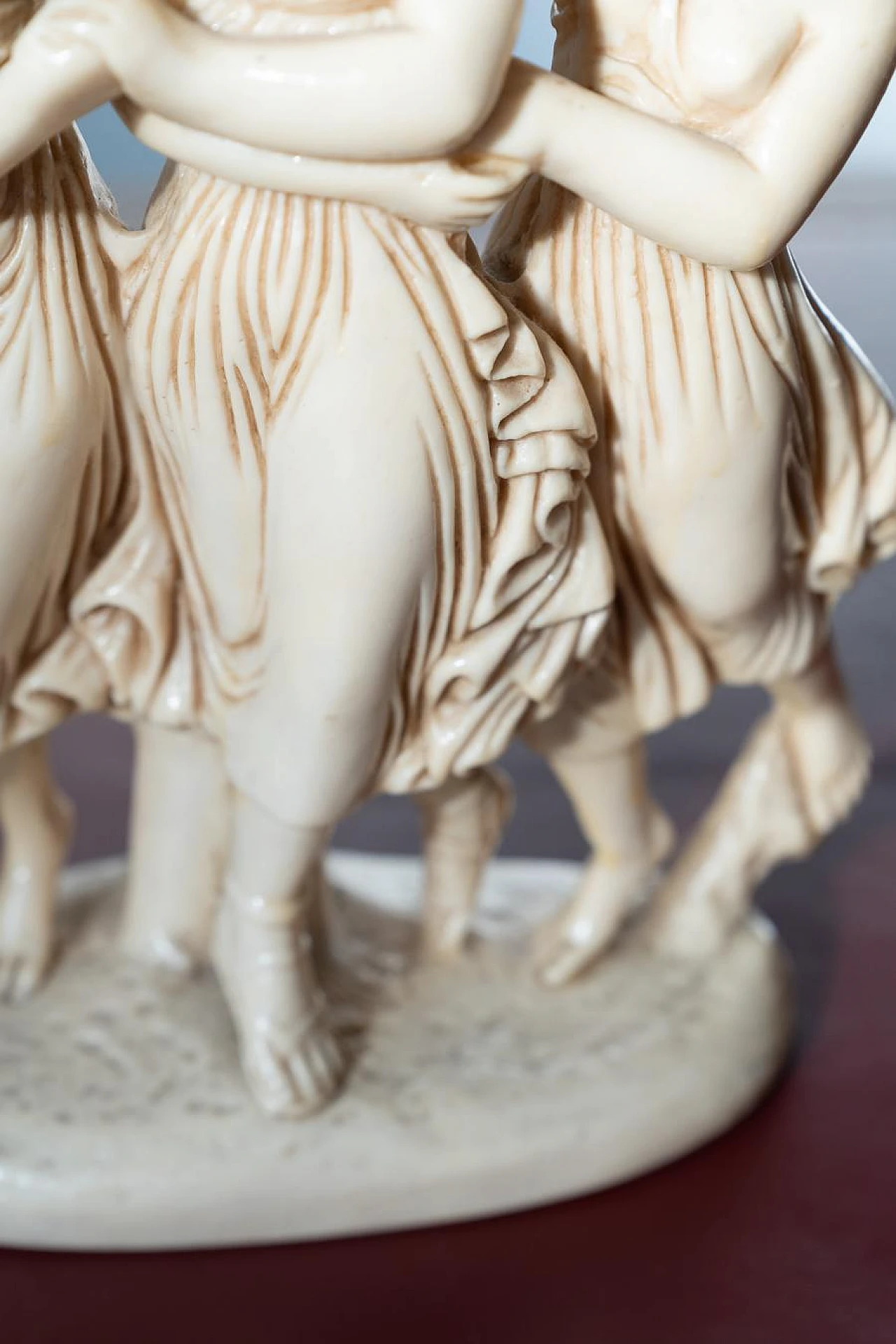 Pair of classical art figures in resin imitation Ivory, 1970s 12